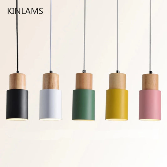 Designer Nordic Wire Chandelier Simple Wooden Pendant Lights LED Hang Lamp Colorful Fixture Kitchen Bar Hotel Home Indoor Decor Sunrise-bz Lights