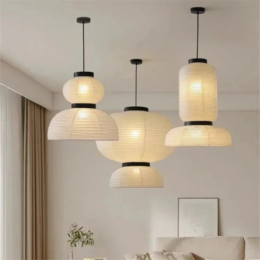 Danish Designer Rice Paper LED Pendant Lights Modern Lantern Hanging Lamp Dining Living Model Room Art Decor Suspension Fixtures Sunrise-bz Lights